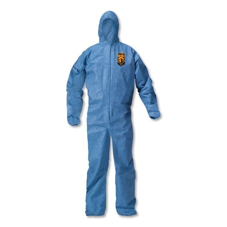 Kleenguard A20 Elastic Back Wrist/Ankle Hooded Coveralls, Large, Blue, PK24 KCC 58513